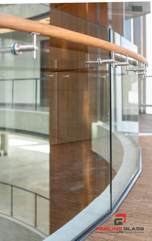 custom glass railing commercial 1515 douglas victoria bc redline