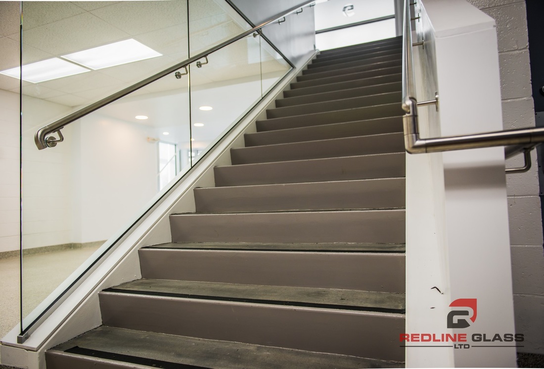cost glass railing stairs wall commercial recreation centre victoria