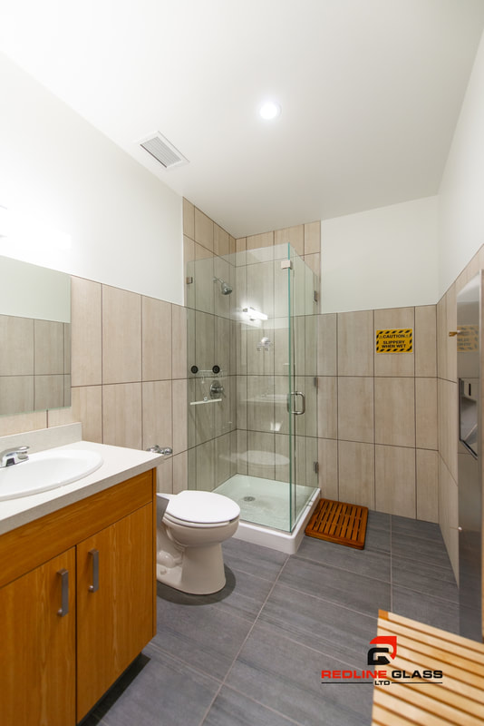commercial washroom glass shower doors victoria bc company redline 