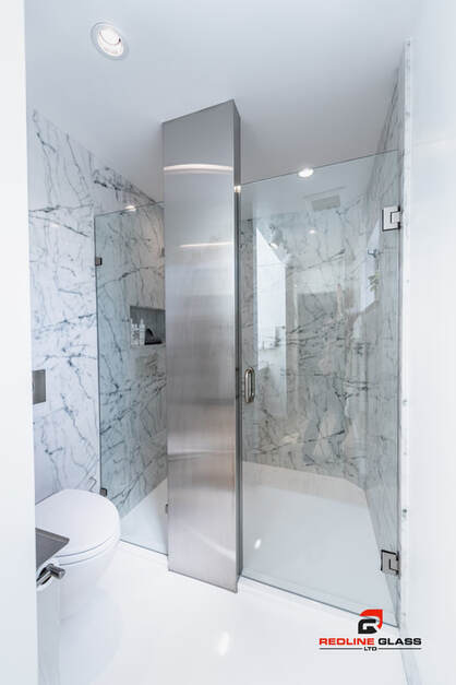 shower door glass custom installation design bathroom redline glass victoria bc 