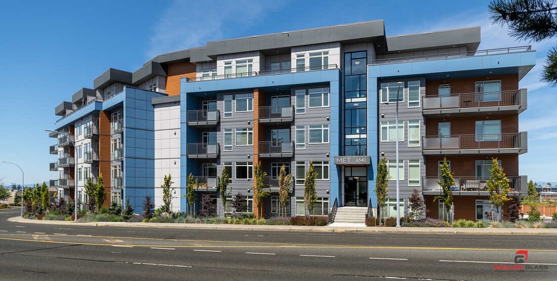 commercial condo project glass contractor redline glass hub met nanaimo