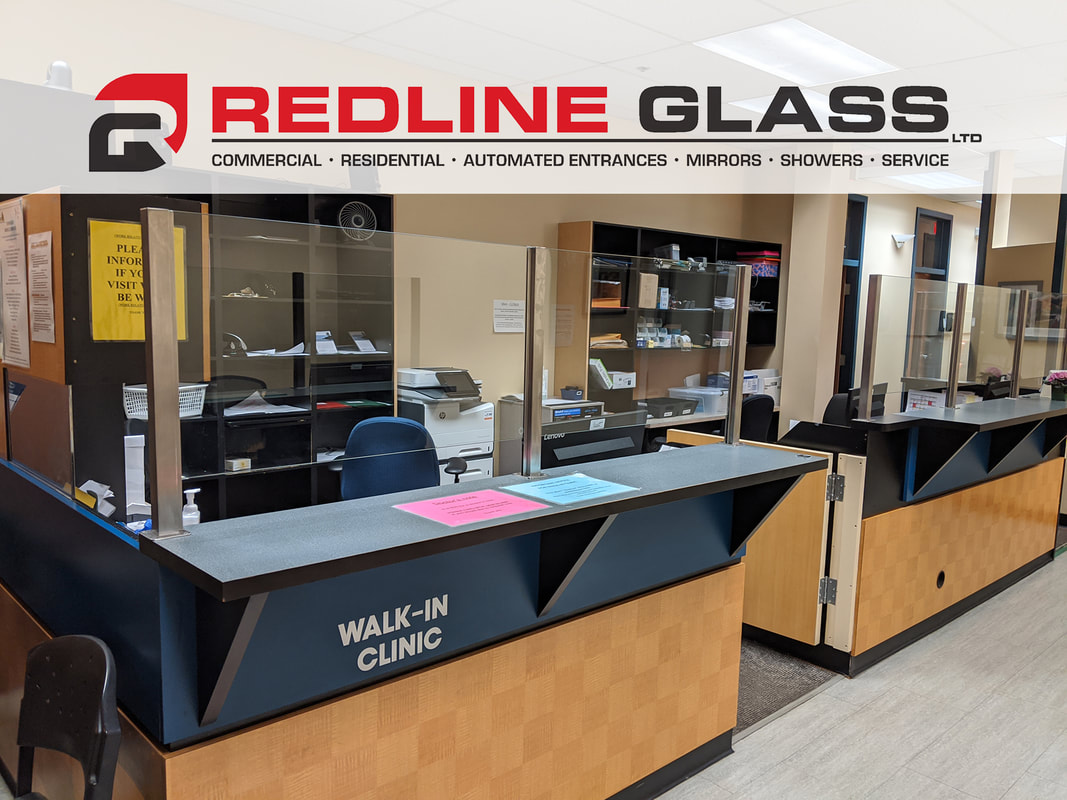 Glass safety partition clinic installation vancouver island victoria bc